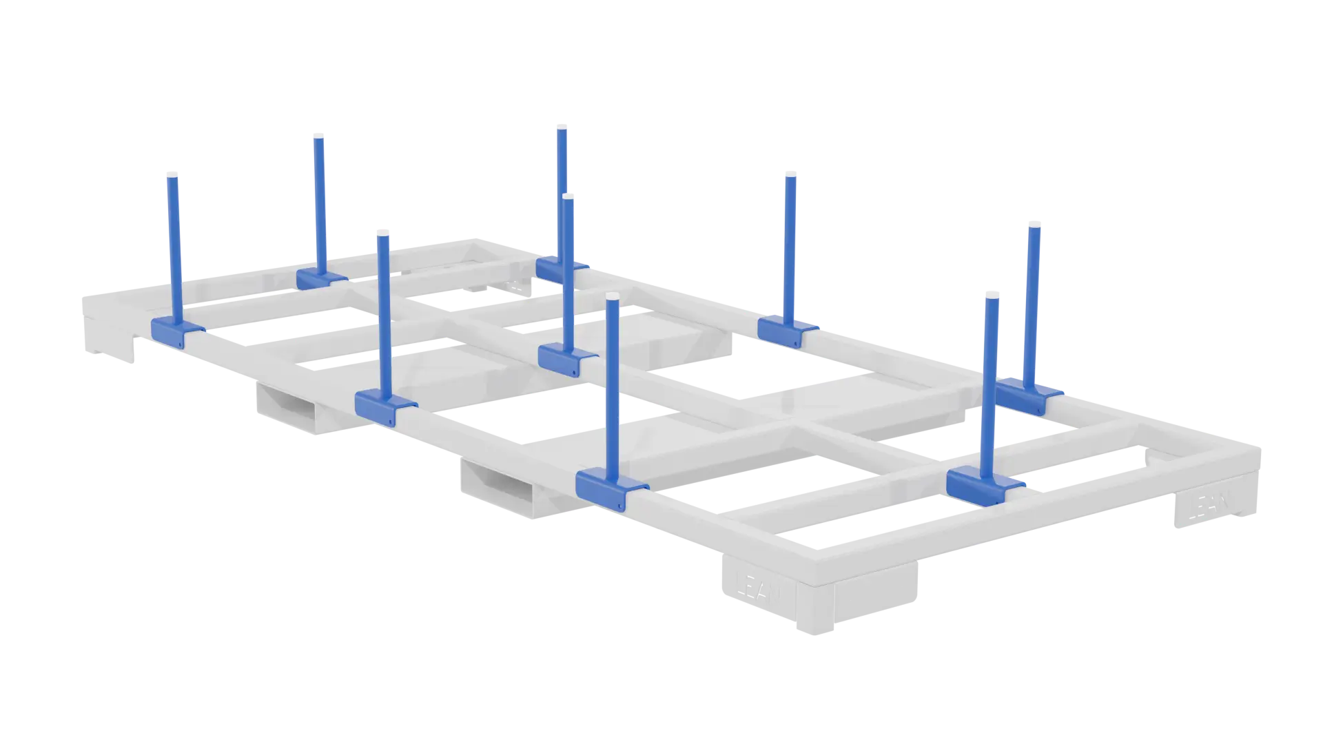 Product rendering of the LEAN Pin Table / Sheet Metal Depalletizer for efficient material transfer