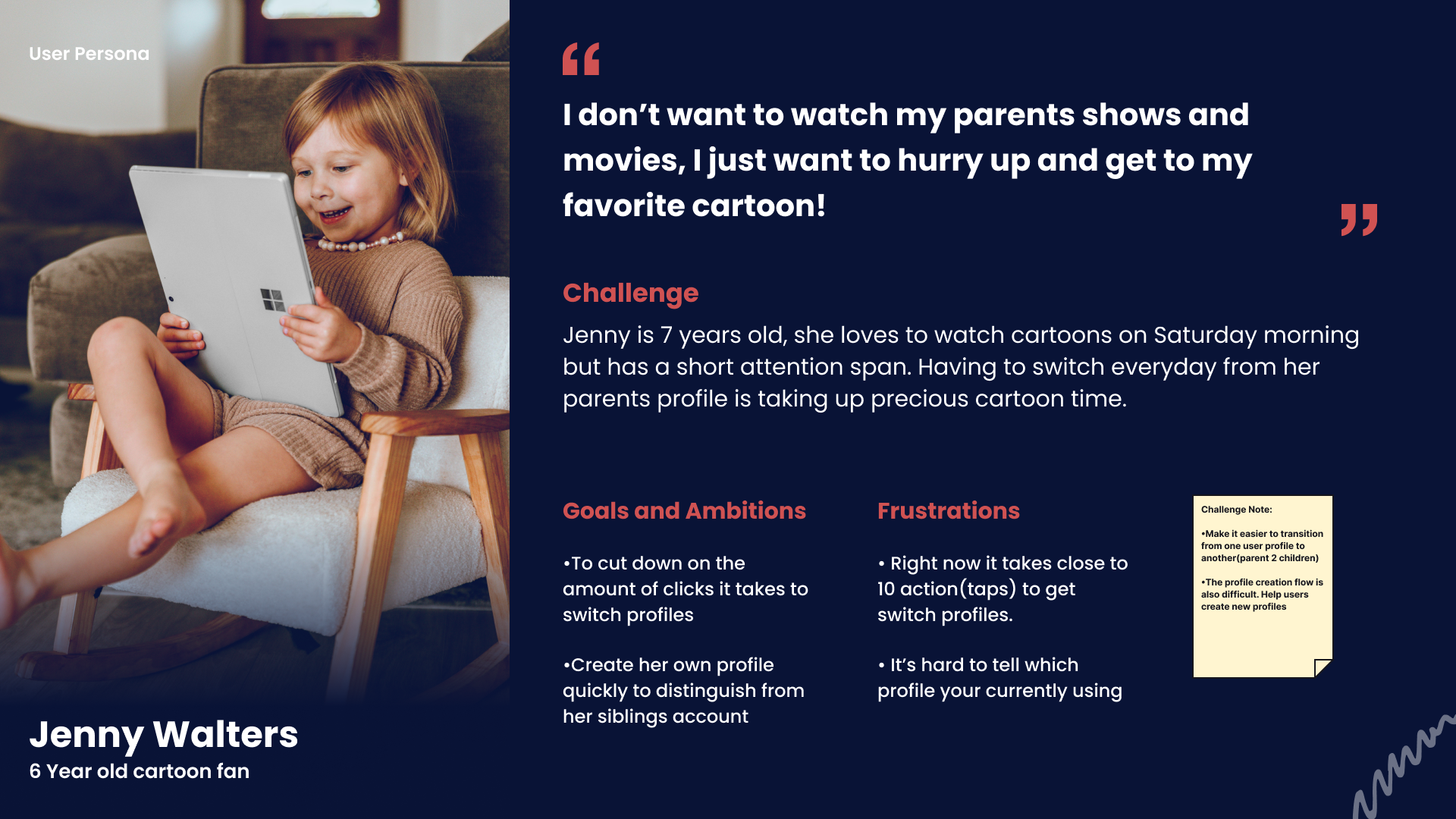 user persona card with details