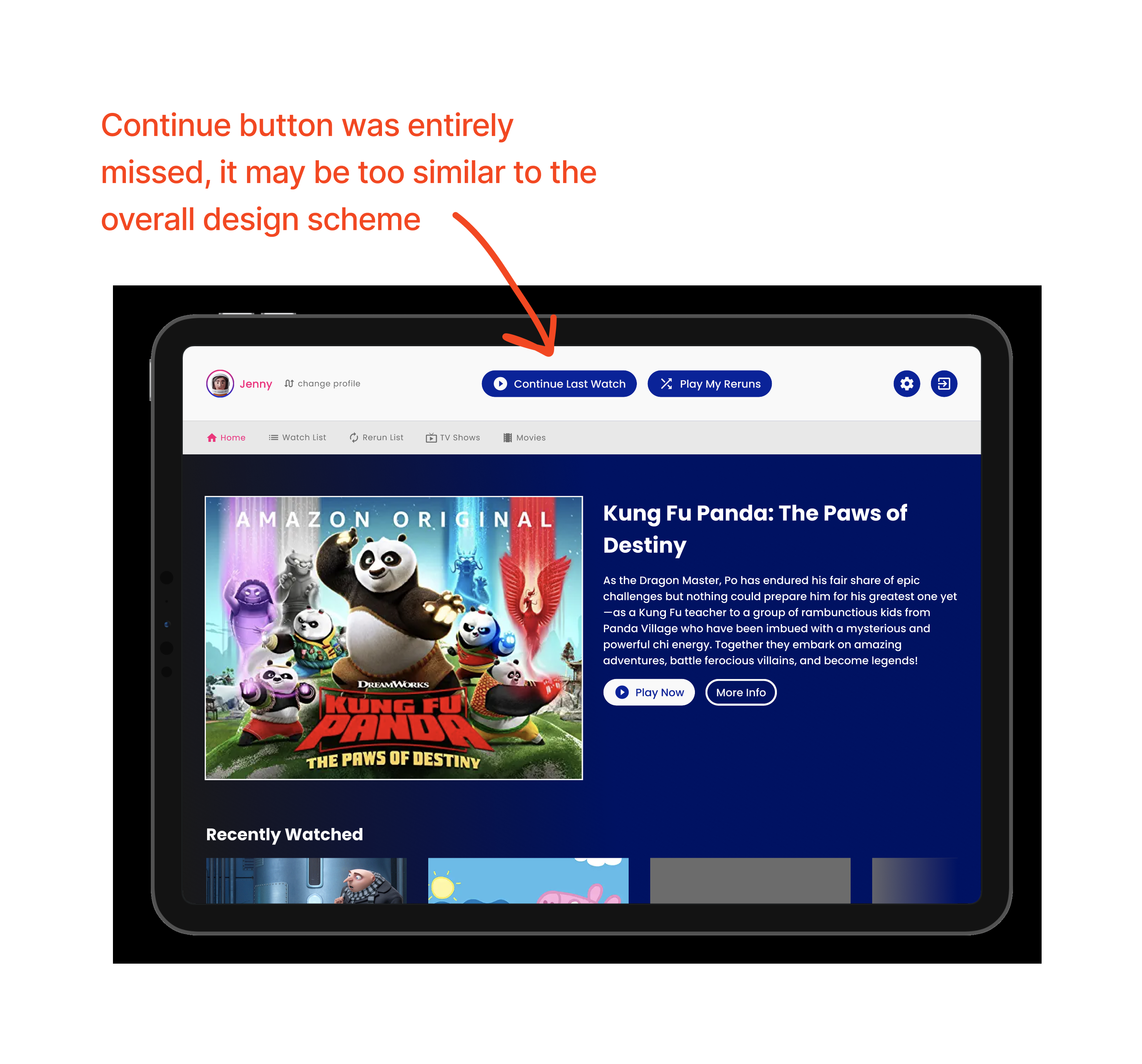 notes from user testing diagram