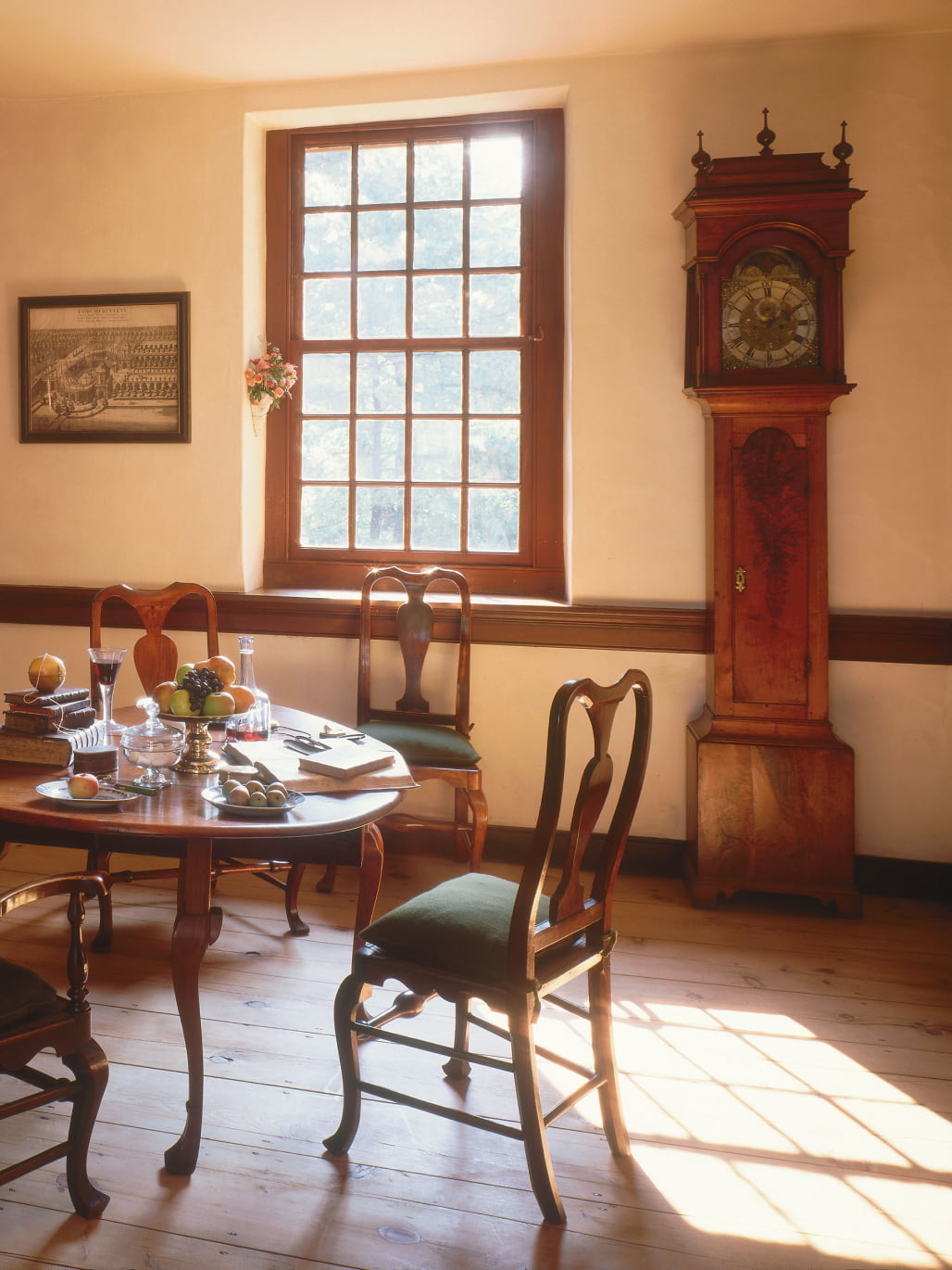 Image of the Clock Room in Wright's Ferry Mansion
