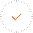 A white round check icon.