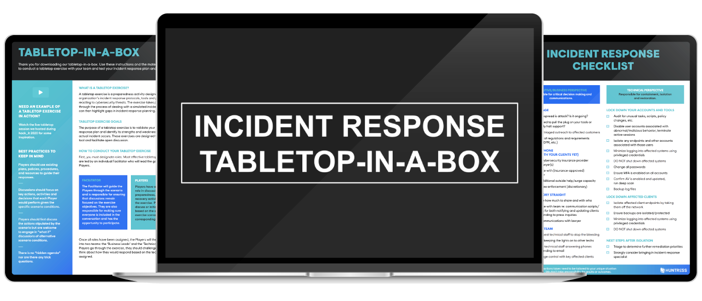 Incident Response TabletopinaBox Success Kits Huntress