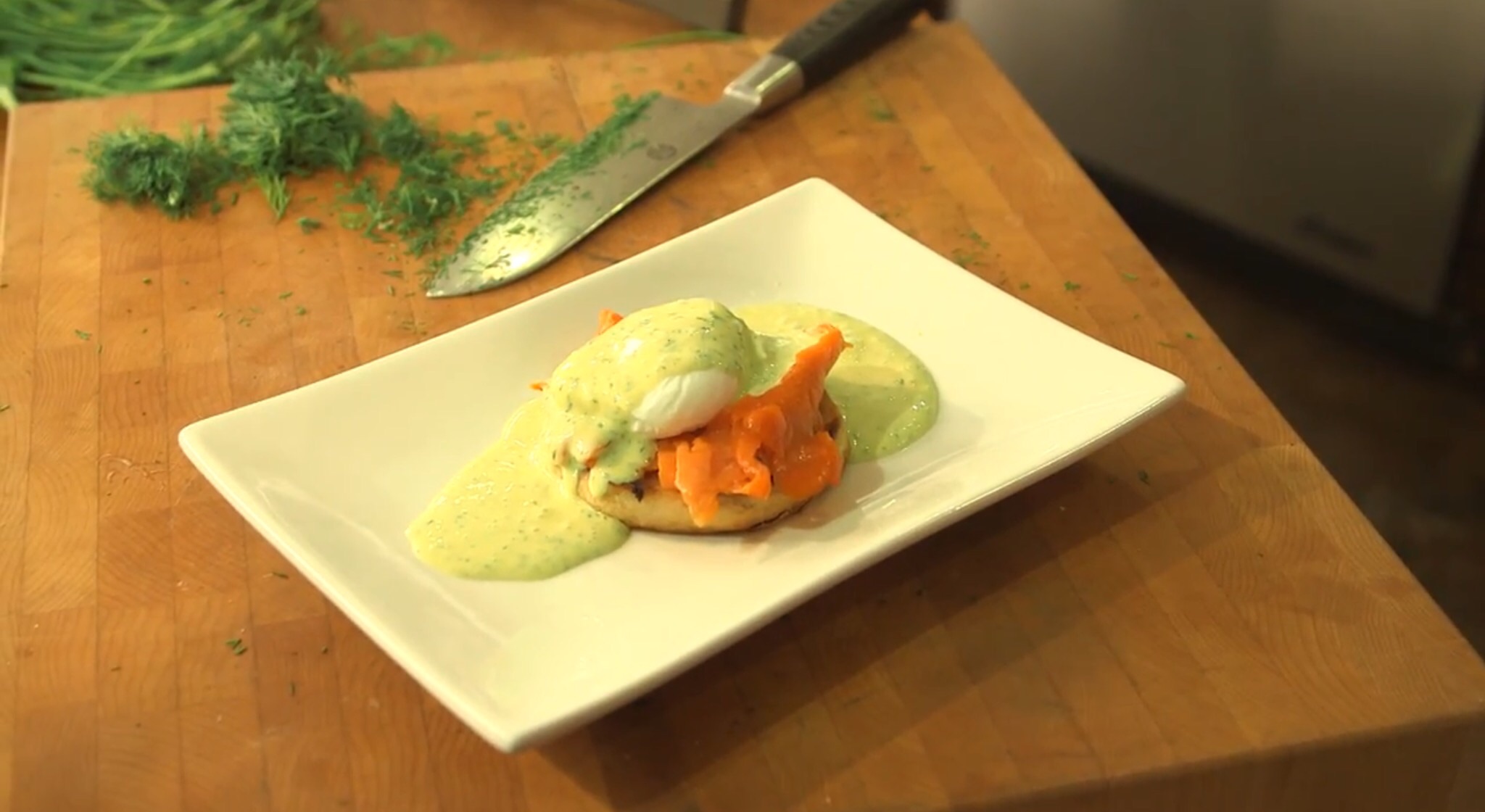 Smoked Salmon Benedict with Dill Hollandaise Recipe from Sam The