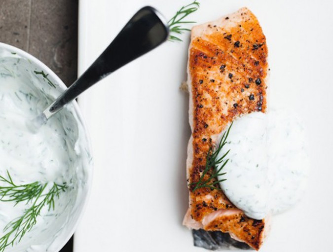 Salmon with Yogurt & Dill Recipe from Sam The Cooking Guy