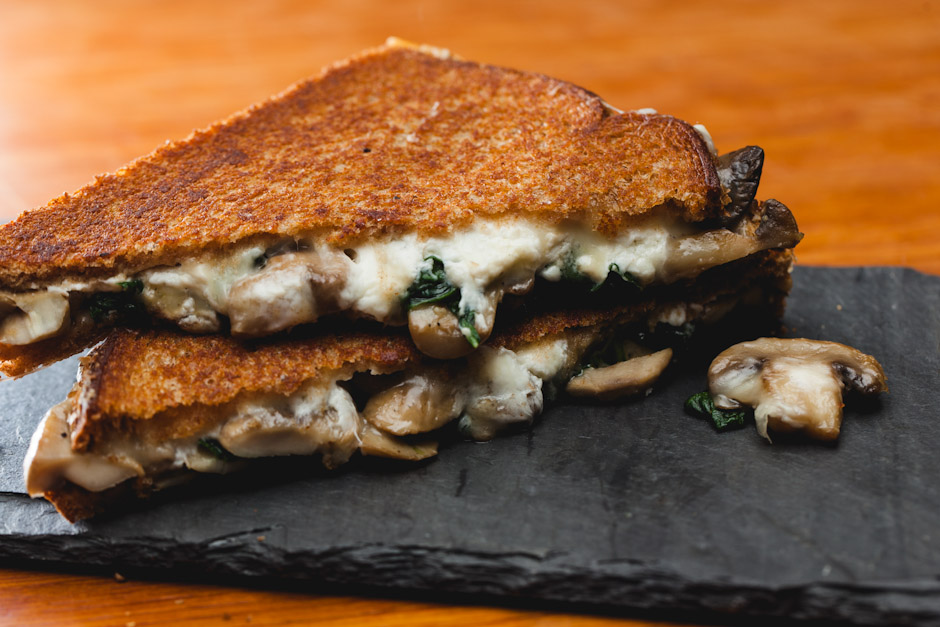 Mushroom Spinach Grilled Cheese Recipe from Sam The Cooking Guy