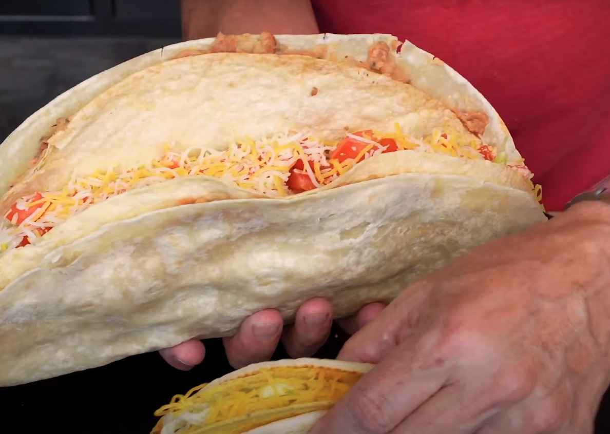 Homemade Taco Bell Double Decker Taco Recipe from Sam The Cooking Guy