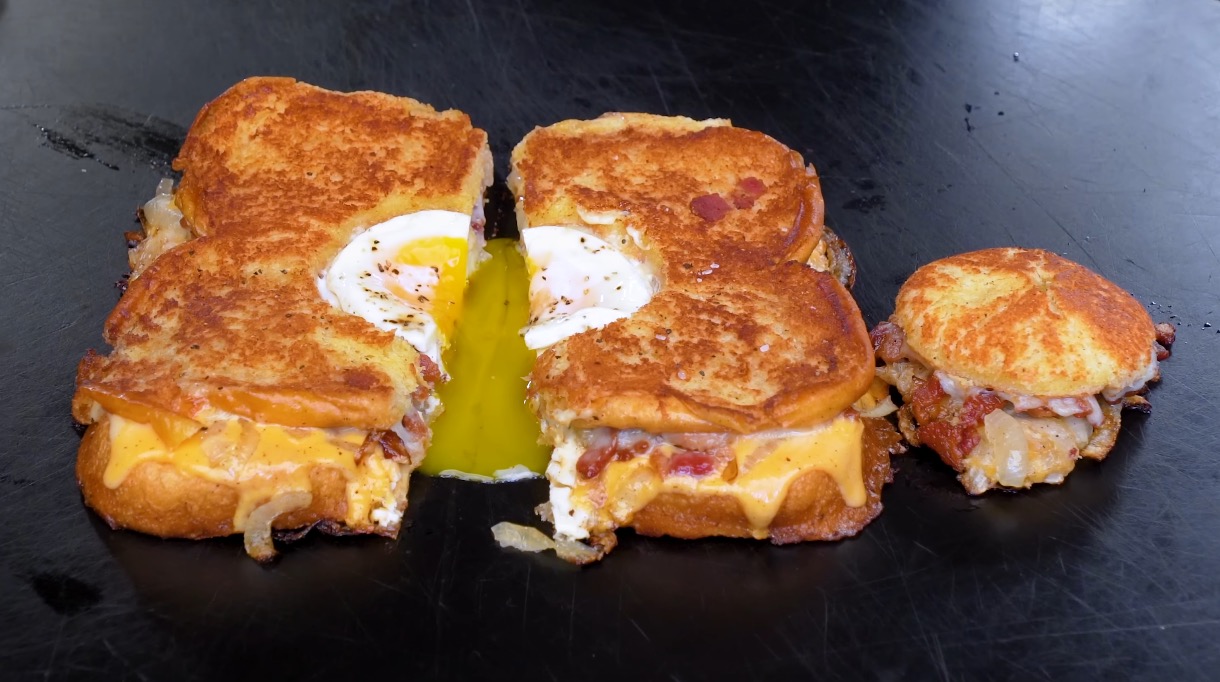 Egginahole Grilled Cheese Sandwich Recipe from Sam The Cooking Guy