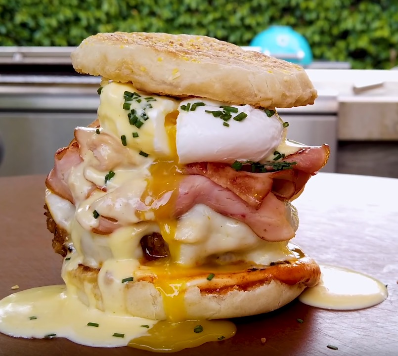 Eggs Benedict Burger Recipe from Sam The Cooking Guy