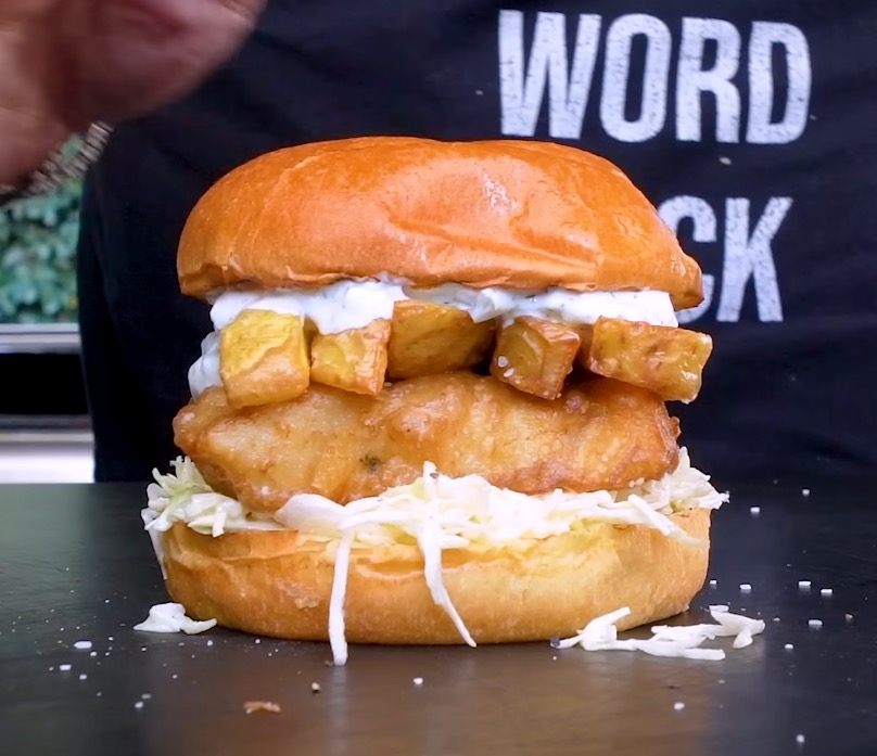 Fish and Chips Sandwich Recipe from Sam The Cooking Guy