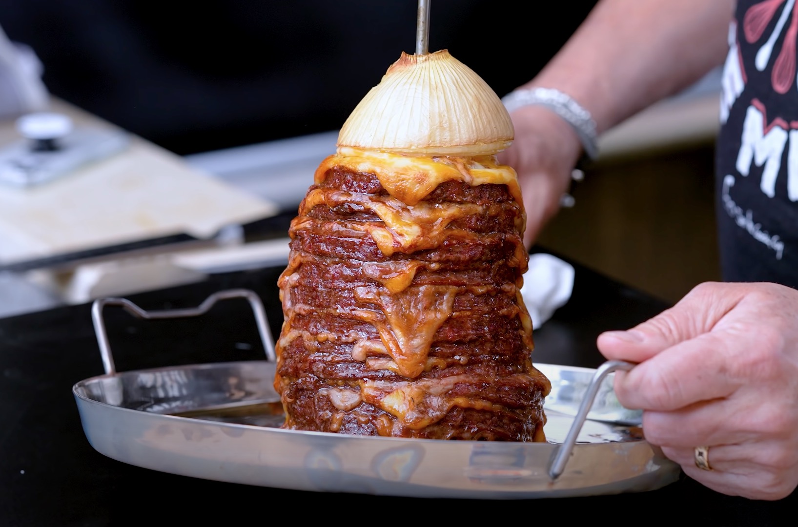 Grilled Burger Tower Recipe from Sam The Cooking Guy