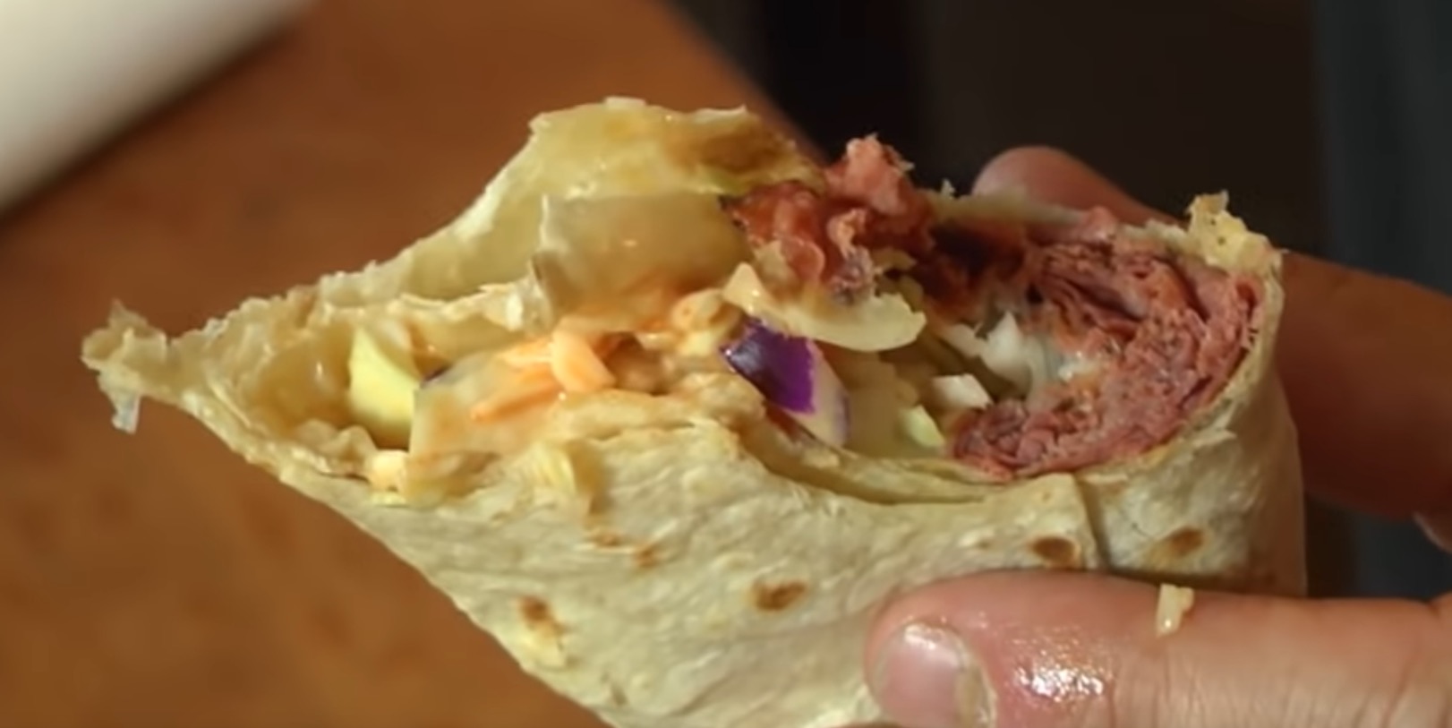 Hot Pastrami Wrap Recipe from Sam The Cooking Guy