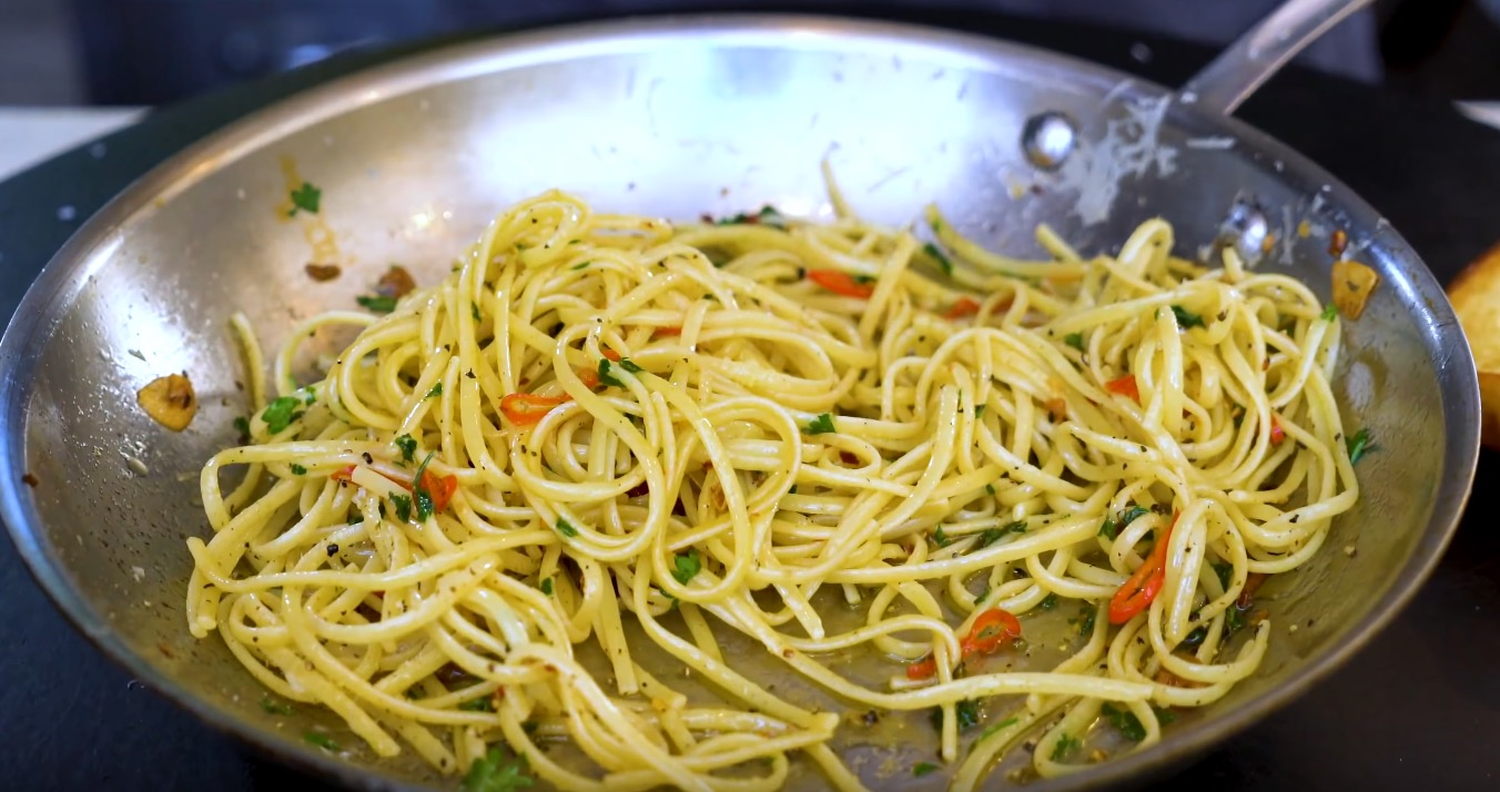 Spicy Garlic Butter Pasta Recipe from Sam The Cooking Guy
