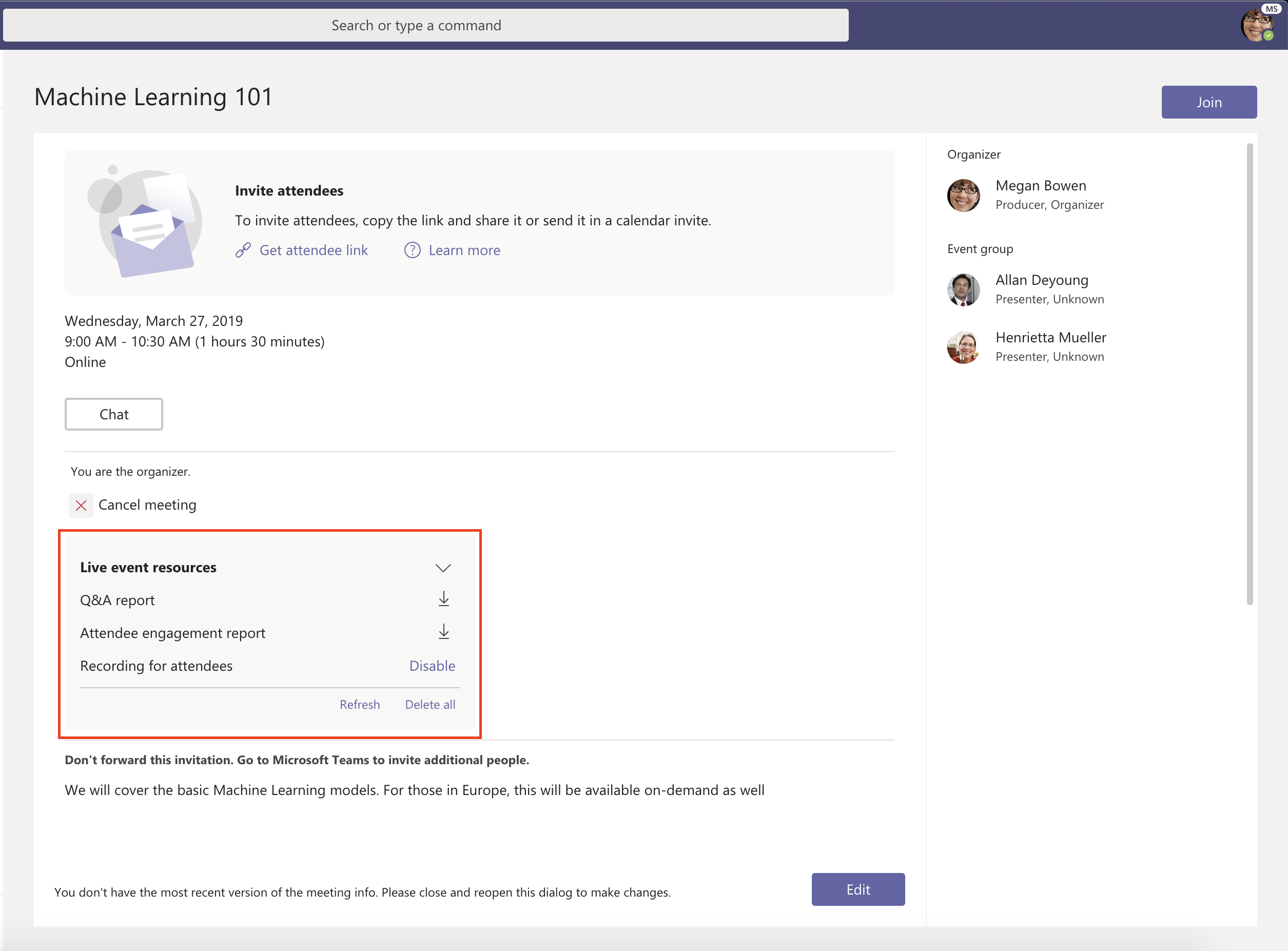 Microsoft Teams live events