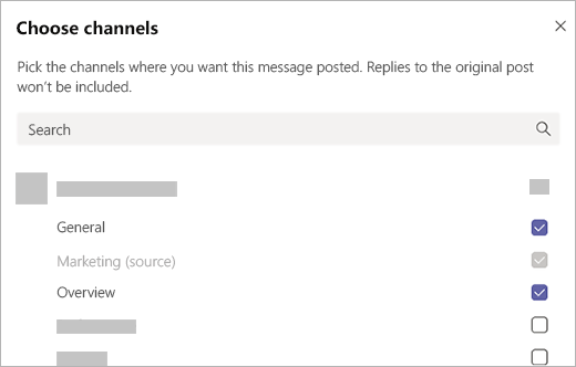 Cross-post conversation in Microsoft Teams