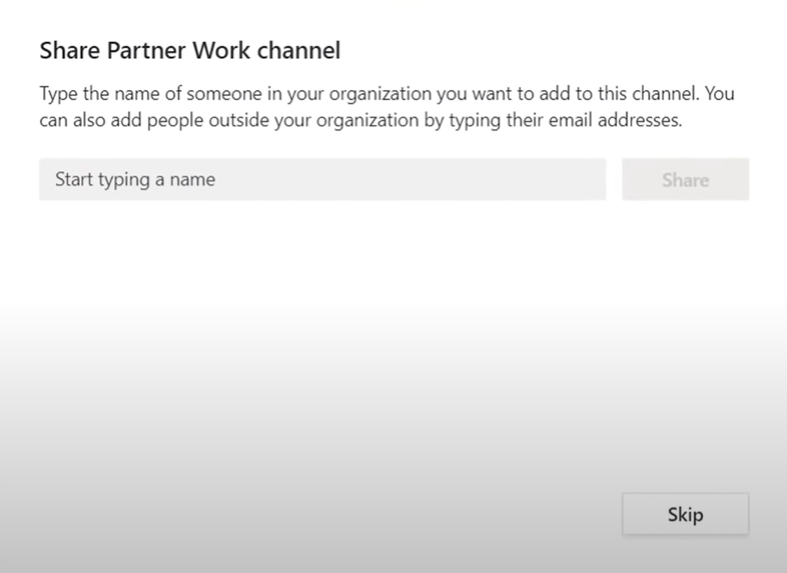 How to setup a Microsoft Teams shared channel