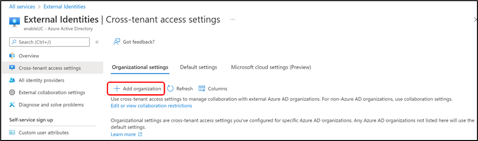 External identities and cross-tenant settings in Microsoft