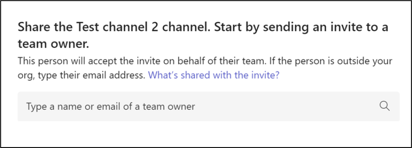 Send Microsoft Teams channel invite to team owner