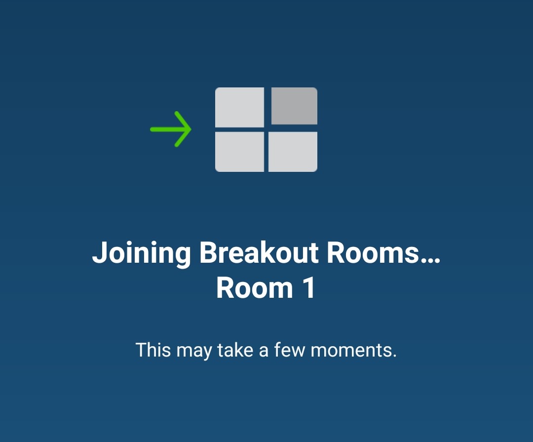 Joining a breakout room in Zoom