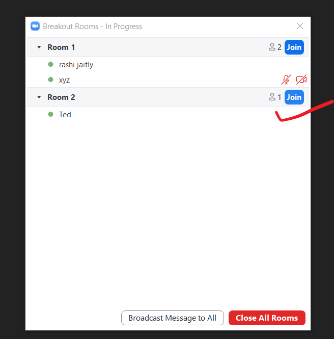 How does the host go to a breakout room in Zoom?