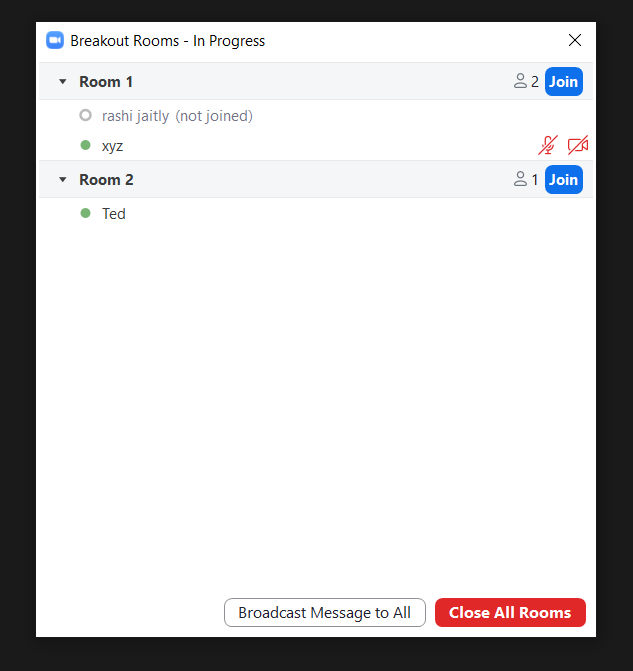 Joining breakout rooms in Zoom