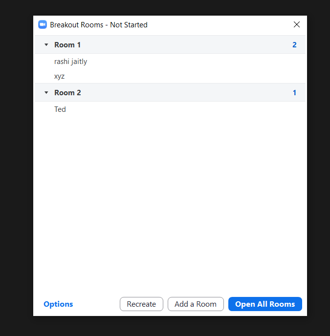 Manual assign breakout rooms