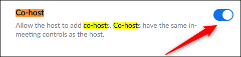 Enable co host in Zoom meetings
