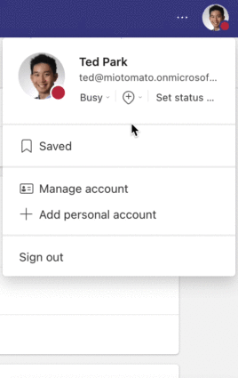 Reset your status on Microsoft Teams