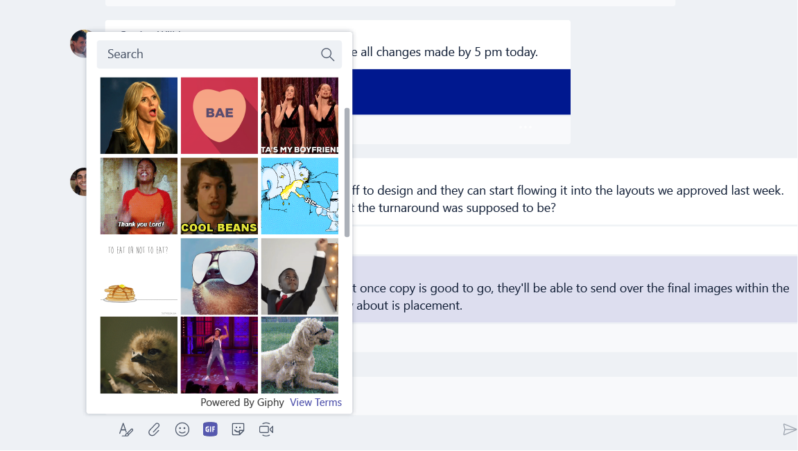 GIFs Microsoft Teams