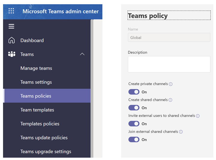 Microsoft Teams policies for shared channels