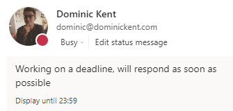 Microsoft Teams custom presence status