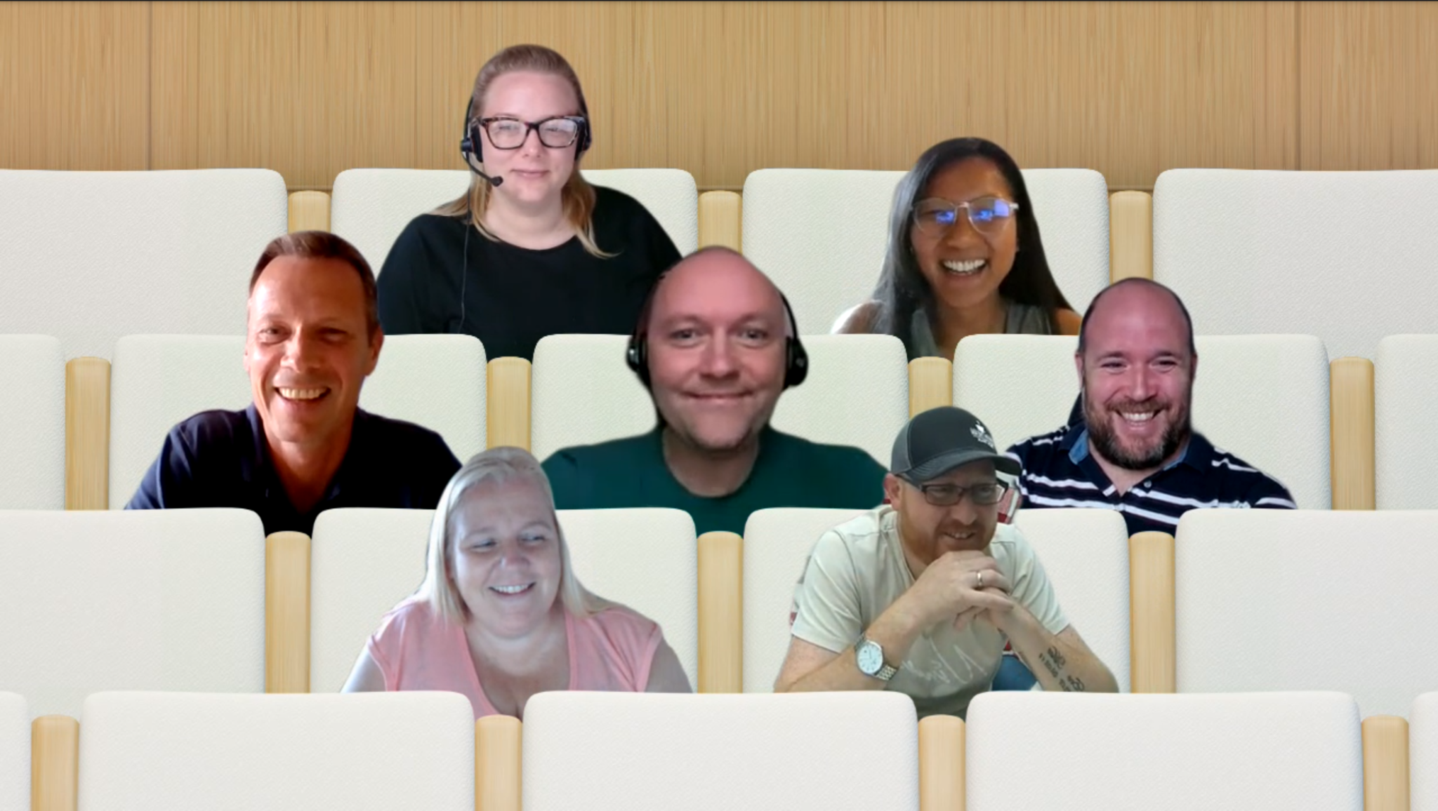 A after picture of a team using Together Mode with no size guidelines