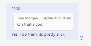 An example of a quote reply