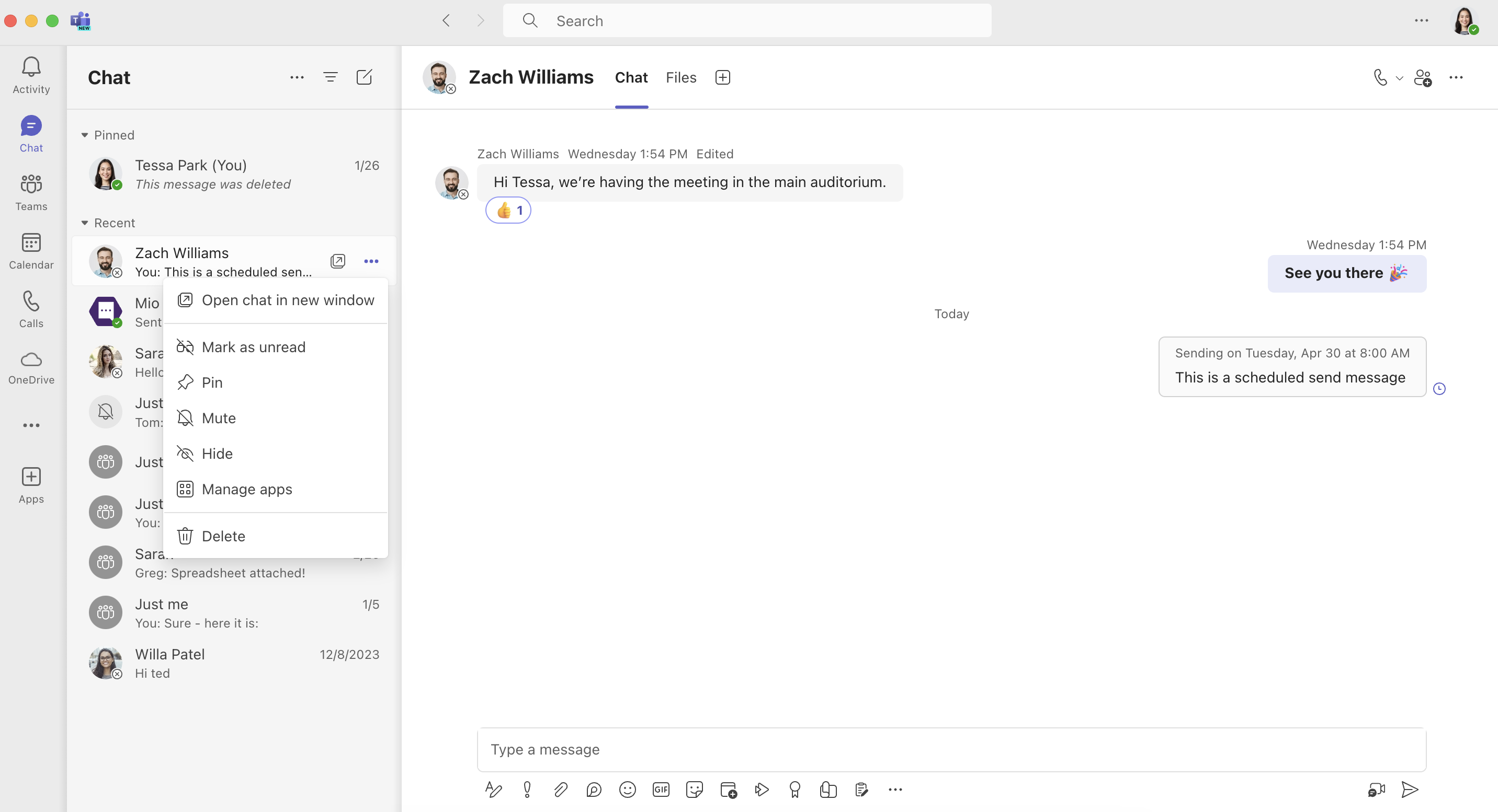Multiple conversation options on Microsot