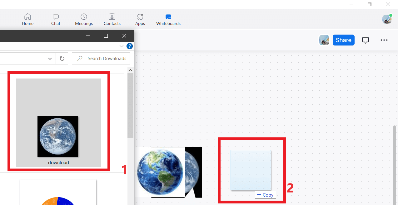 An illustration of the steps of dragging and dropping an image