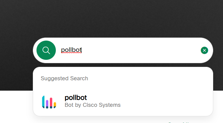 Searching "pollbot" in the search bar