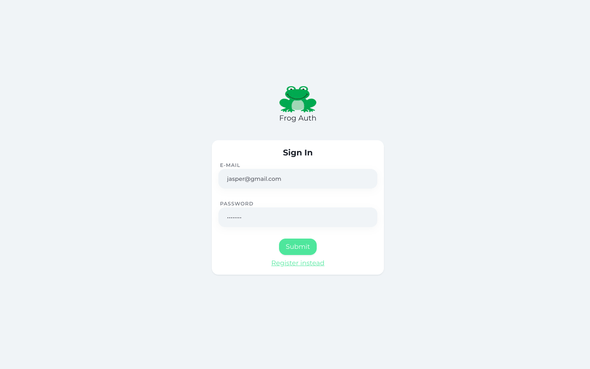 Login page