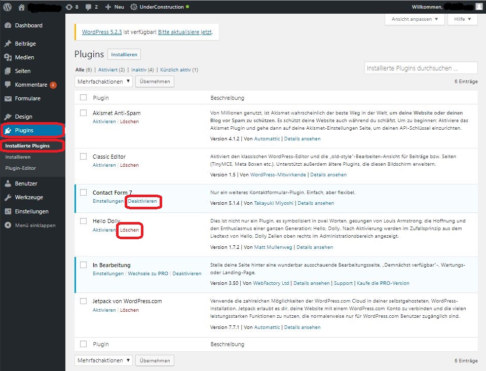 WordPress Plugins betten neue Funktionen in Ihre Seite ein