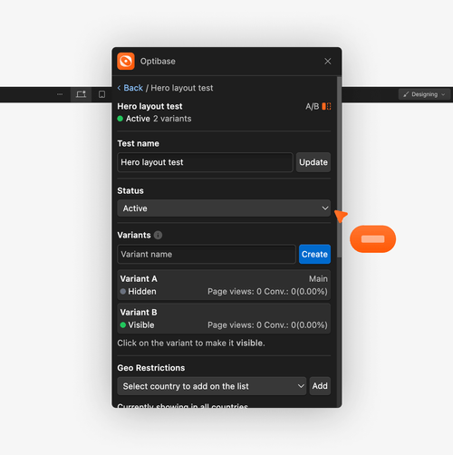 The ultimate AB testing app for Webflow | Optibase