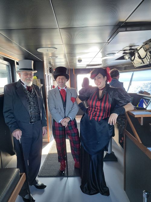 Happy customers dressed up in our costumes.