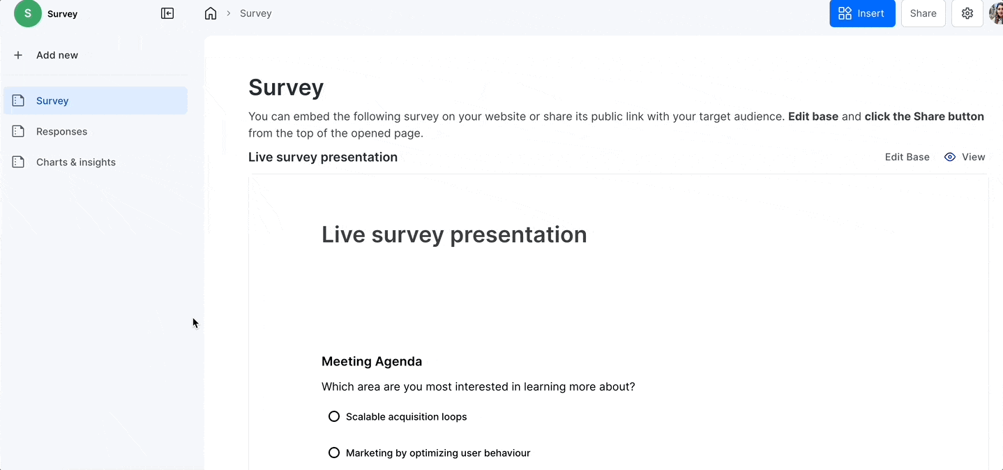 Real-time voting results