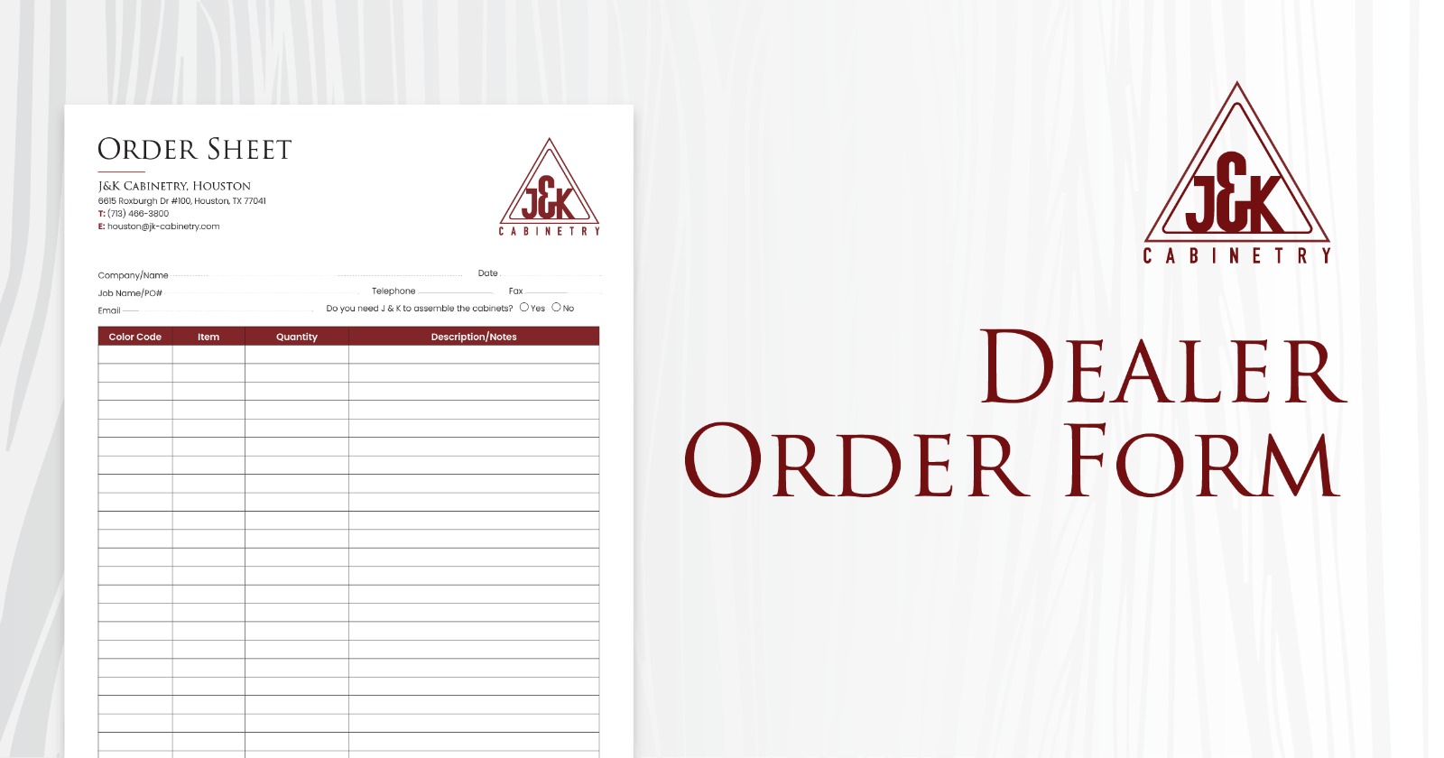 Dealer Order Forms