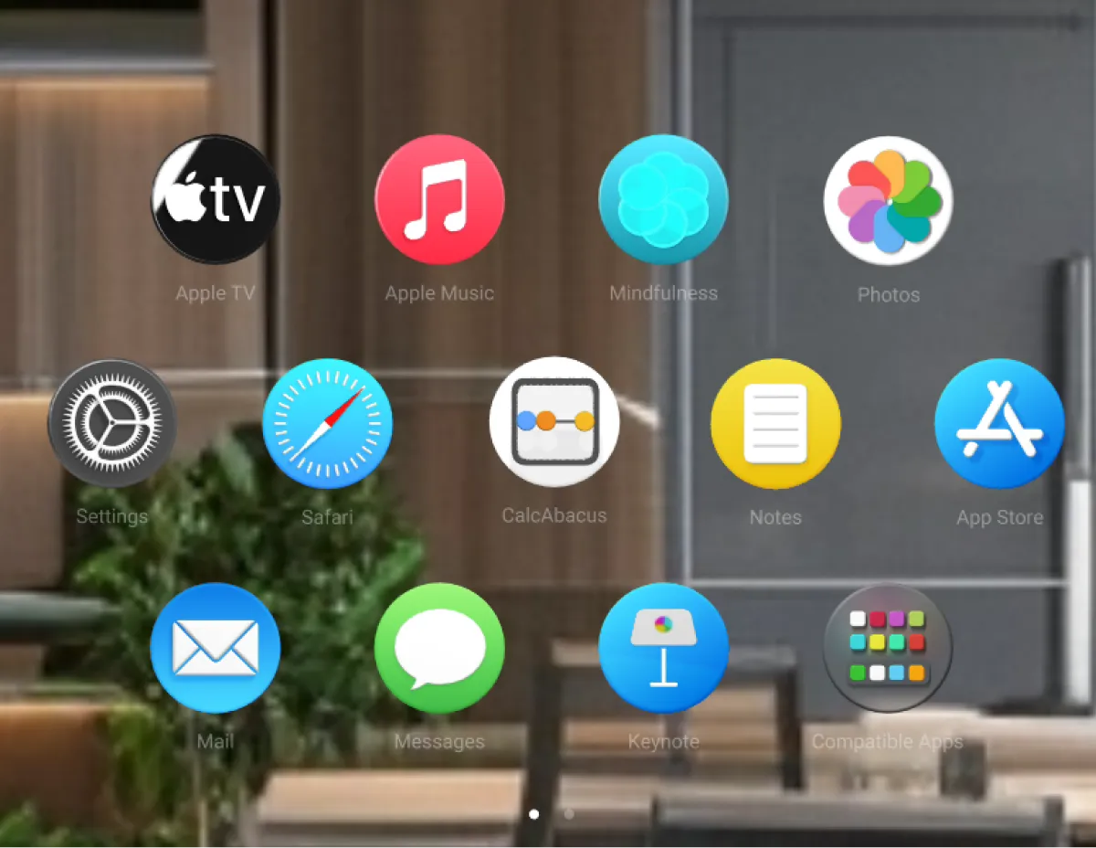 This image depicts the design process for a mobile app icon. It includes sketches and the final icon design. The icon resembles an abacus calculator, referencing a traditional counting tool, designed within a square format following iOS app icon guidelines.