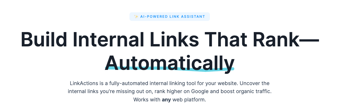 LinkActions - Automatically Build Internal Links That Rank