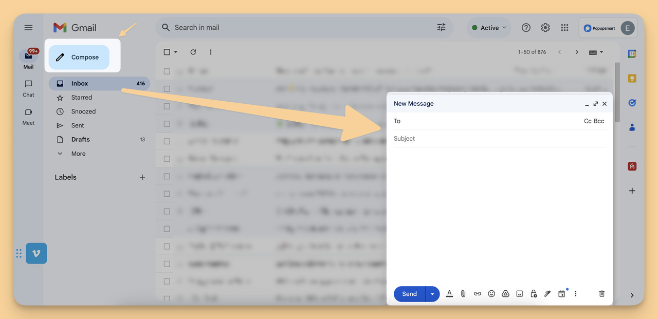 Compose new email in gmail