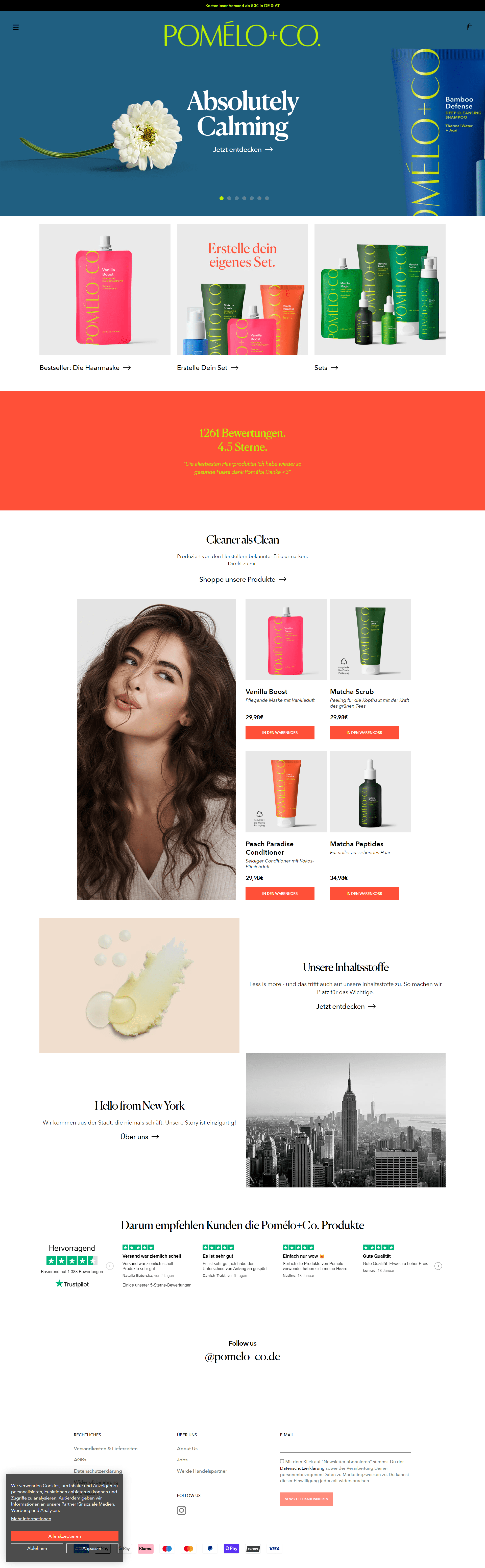 Pomelo + Co Landingpage Design Inspiration