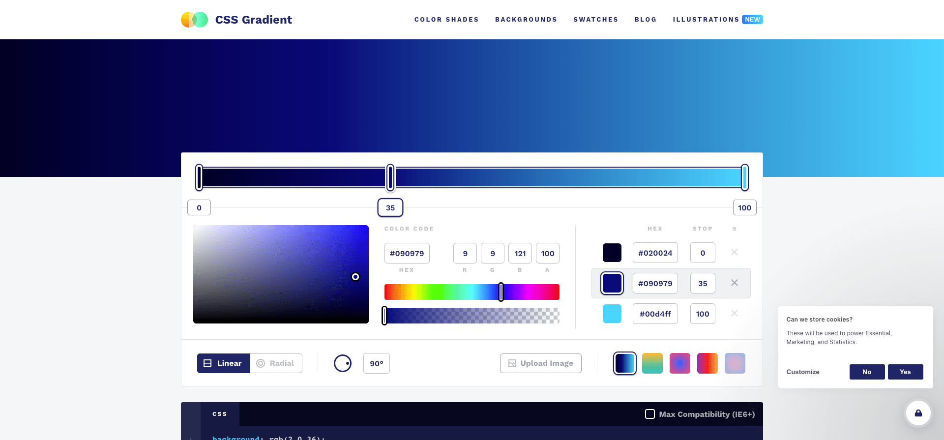 CSS Gradient-gradient tool