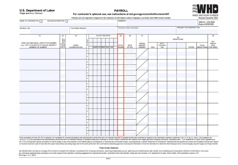 Wh 521 Form.pdf How to Fill out a WH-347 Form for Federal Projects