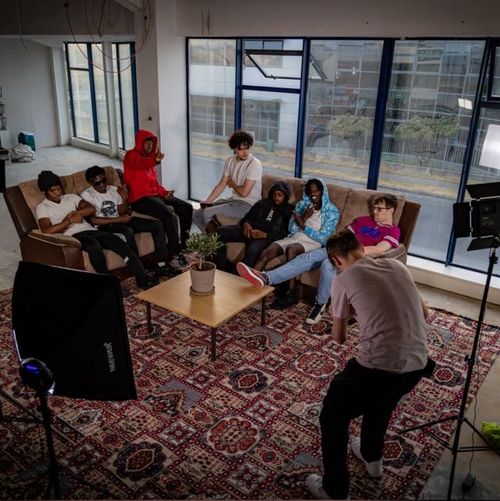 High quality image of Ilia Productions filming for a clients music video, with lighting equipment present