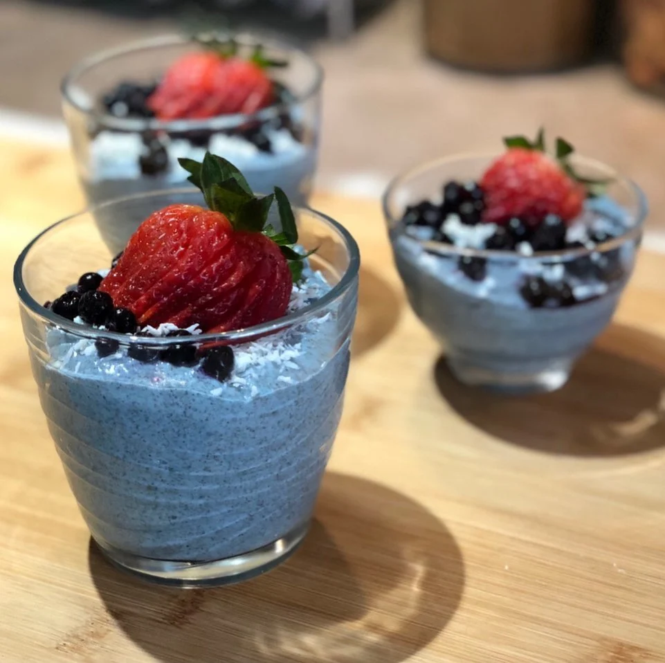 Plantifull Living with Denise Blue Spirulina Chia Pudding Recipe