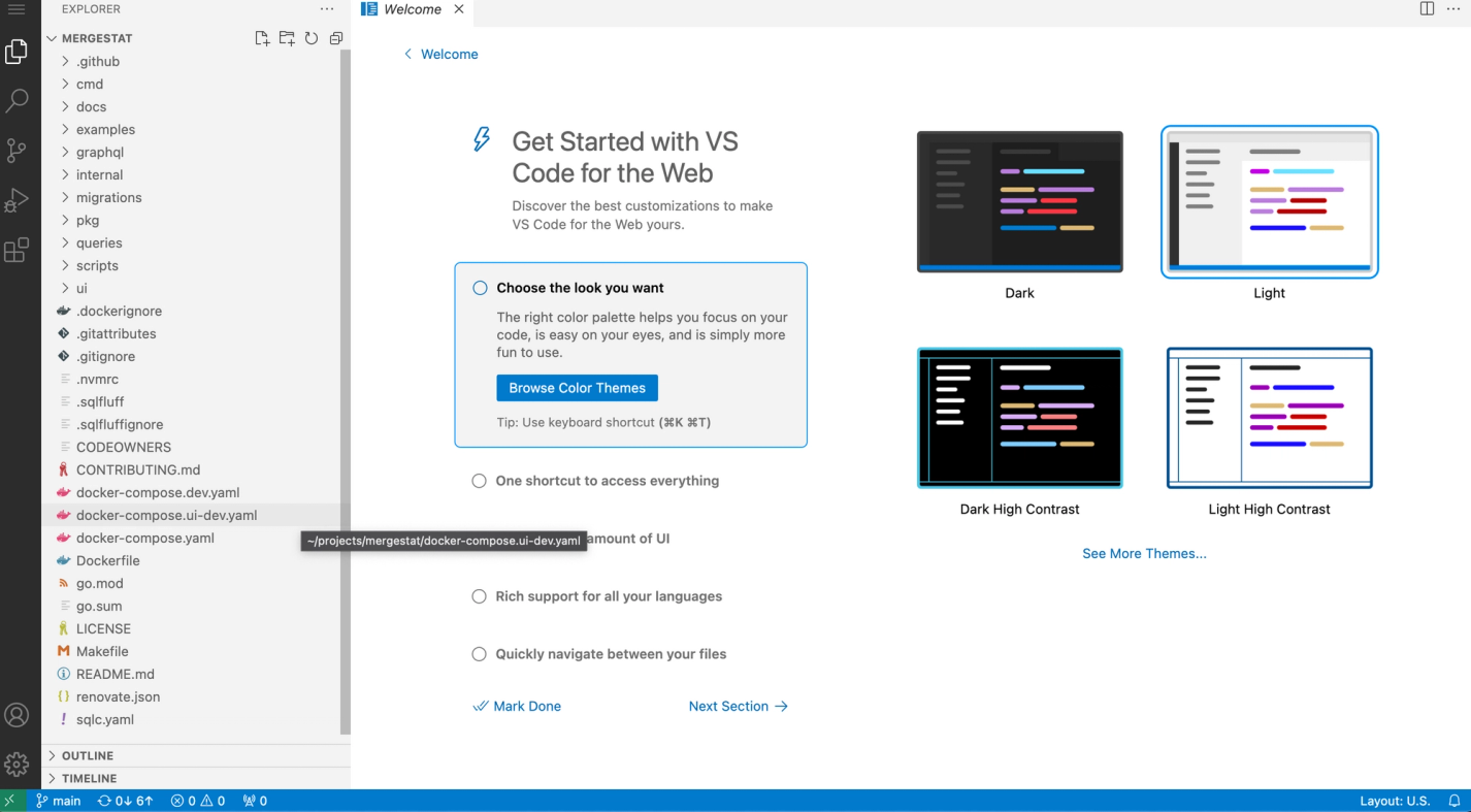 MergeStat Template in VS Code Server